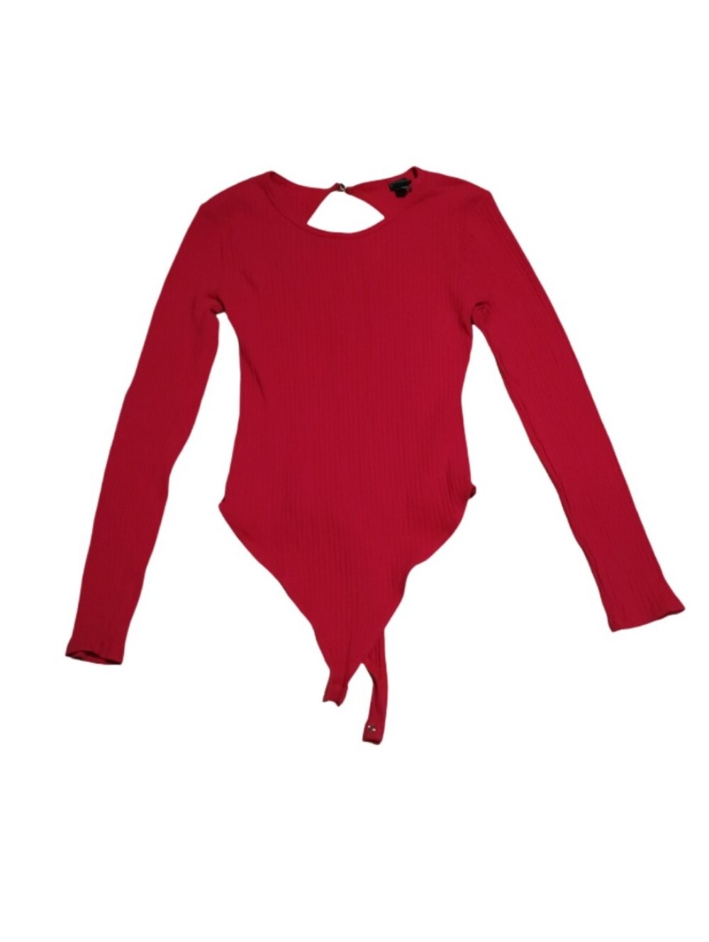 wild fable Red Long Sleeve Ribbed One-Piece Bodysuit
